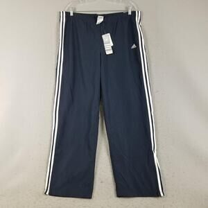 Adidas 3S Wind Pant Mens Large Dark Navy White Regular Track Pants Zipper Leg
